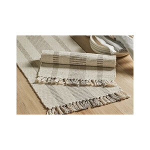 Walton & Co Taupe Recycled Cotton Stripe Runner